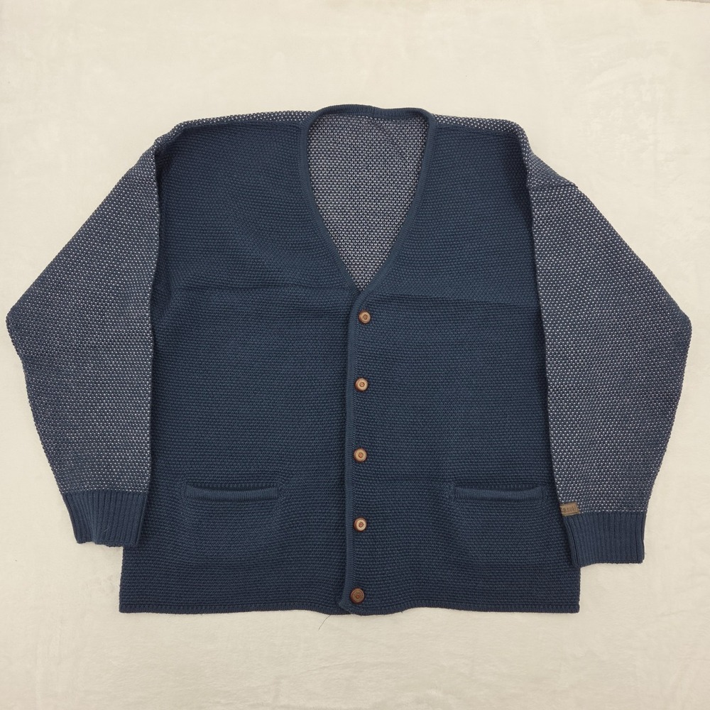 VTG 90s Dale of Norway Casual Wool 5 Button Cardigan Sweater Size Large Blue